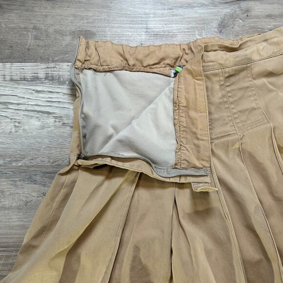 VTG Pleated Khaki Skort Built-In Shorts Mini Skirt Y2K Preppy Tenniscore Beige - Picture 4 of 6